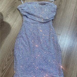 Windsor Glittering Lavender Mini Dress